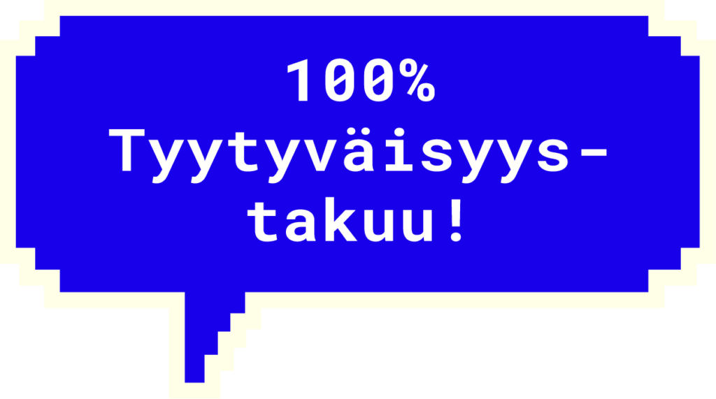 100% tyytyväisyystakuu -ikoni etusivulla
